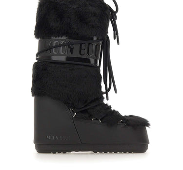 MOON BOOT Stivali "Icon Faux Fur" BLACK Donna 