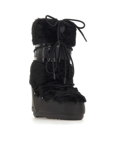 MOON BOOT Stivali "Icon Faux Fur" BLACK Donna 