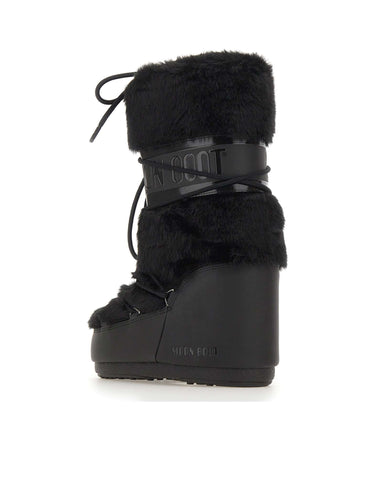 MOON BOOT Stivali "Icon Faux Fur" BLACK Donna 