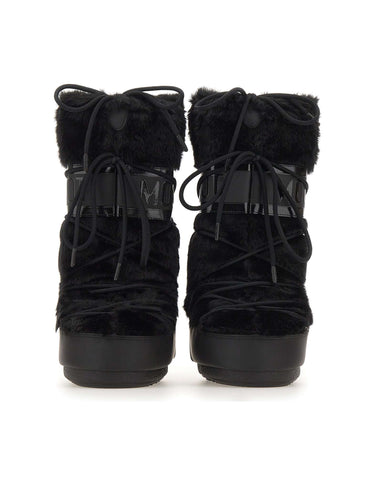 MOON BOOT Stivali "Icon Faux Fur" BLACK Donna 