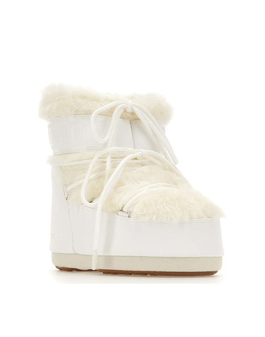 MOON BOOT Stivali "Icon Low Faux Fur" WHITE Unisex 
