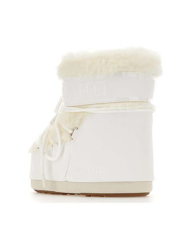 MOON BOOT Stivali "Icon Low Faux Fur" WHITE Unisex 