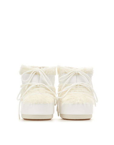 MOON BOOT Stivali "Icon Low Faux Fur" WHITE Unisex 