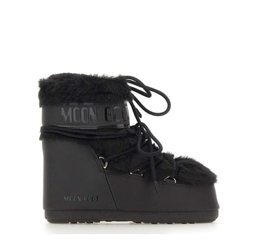 MOON BOOT Stivali "Icon Low Faux Fur" BLACK Unisex 