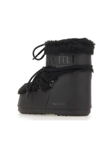 MOON BOOT Stivali "Icon Low Faux Fur" BLACK Unisex 
