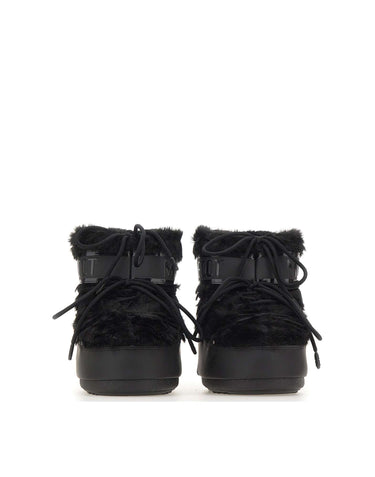 MOON BOOT Stivali "Icon Low Faux Fur" BLACK Unisex 