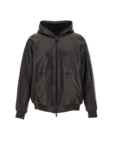 MOOSE KNUCKLES "Neo Leather Hooded Jacket" BLACK Uomo 