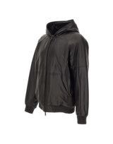 MOOSE KNUCKLES "Neo Leather Hooded Jacket" BLACK Uomo 