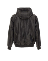 MOOSE KNUCKLES "Neo Leather Hooded Jacket" BLACK Uomo 
