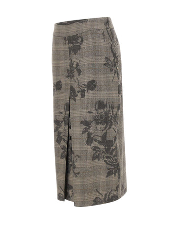 NISSA Gonna midi a vita alta GREY Donna 