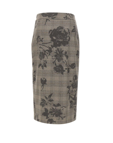 NISSA Gonna midi a vita alta GREY Donna 