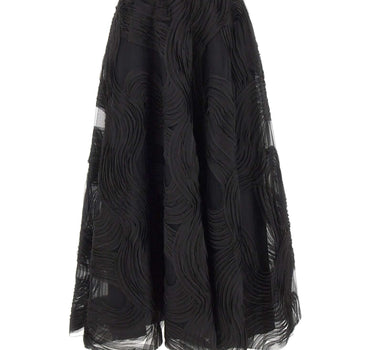NISSA Gonna midi in tulle e voile BLACK Donna 