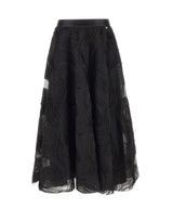 NISSA Gonna midi in tulle e voile BLACK Donna 
