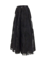 NISSA Gonna midi in tulle e voile BLACK Donna 