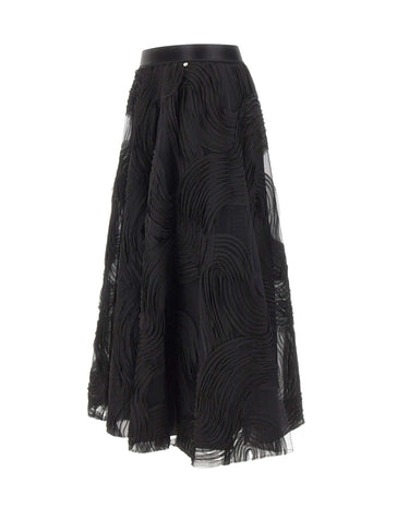NISSA Gonna midi in tulle e voile BLACK Donna 