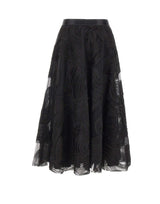NISSA Gonna midi in tulle e voile BLACK Donna 