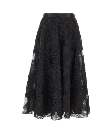 NISSA Gonna midi in tulle e voile BLACK Donna 