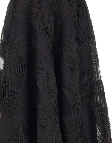 NISSA Gonna midi in tulle e voile BLACK Donna 