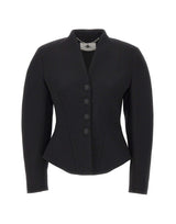 NISSA Giacca in misto lana con scollo a V BLACK Donna 
