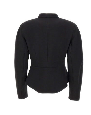 NISSA Giacca in misto lana con scollo a V BLACK Donna 