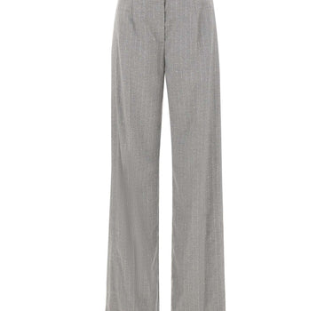 NISSA Pantaloni gessati con pieghe GREY Donna 