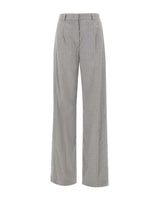 NISSA Pantaloni gessati con pieghe GREY Donna 