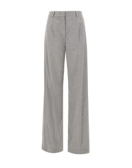 NISSA Pantaloni gessati con pieghe GREY Donna 
