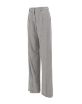 NISSA Pantaloni gessati con pieghe GREY Donna 