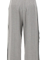 NISSA Pantaloni gessati con pieghe GREY Donna 
