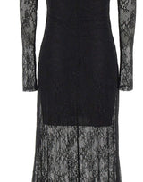 NISSA Abito lungo in pizzo con strass BLACK Donna 