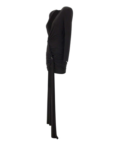 NISSA Mini abito con scollo a V BLACK Donna 