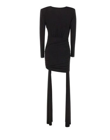 NISSA Mini abito con scollo a V BLACK Donna 