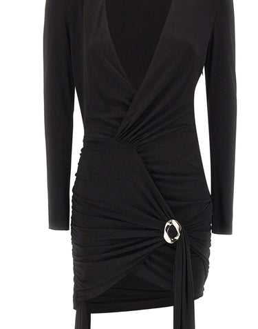 NISSA Mini abito con scollo a V BLACK Donna 