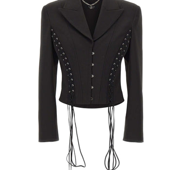 NISSA Blazer aderente con lacci BLACK Donna 