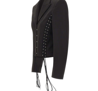 NISSA Blazer aderente con lacci BLACK Donna 