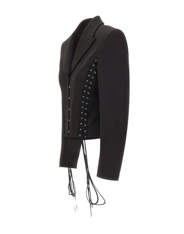 NISSA Blazer aderente con lacci BLACK Donna 