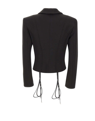 NISSA Blazer aderente con lacci BLACK Donna 
