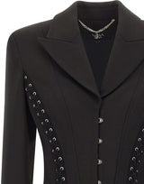 NISSA Blazer aderente con lacci BLACK Donna 