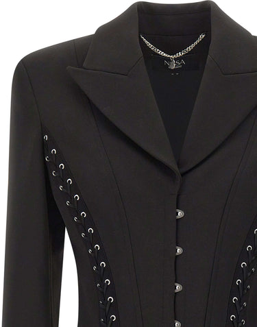 NISSA Blazer aderente con lacci BLACK Donna 