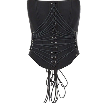 NISSA Top corsetto in misto lana BLACK Donna 