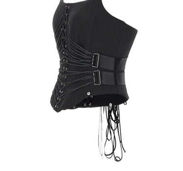 NISSA Top corsetto in misto lana BLACK Donna 
