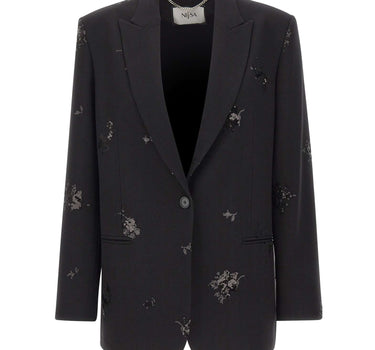 NISSA Blazer sartoriale con paillettes BLACK Donna 