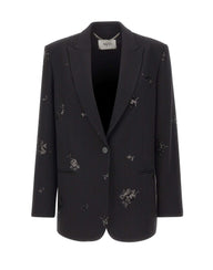 NISSA Blazer sartoriale con paillettes BLACK Donna 