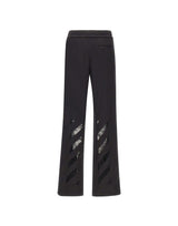 OFF-WHITE Pantaloni da tuta in raso con pizzo BLACK Donna 
