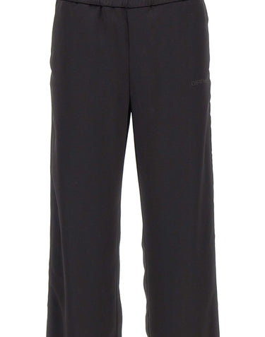 OFF-WHITE Pantaloni da tuta in raso con pizzo BLACK Donna 