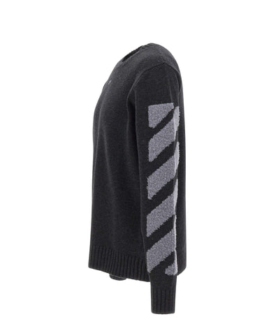 OFF-WHITE Maglia "Diag Fuzzy" GREY Uomo 