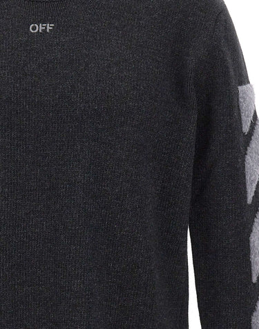 OFF-WHITE Maglia "Diag Fuzzy" GREY Uomo 