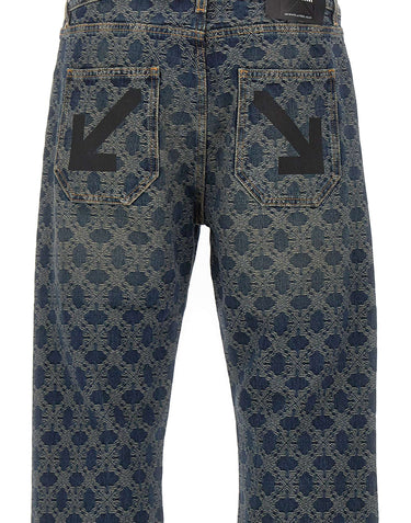 OFF-WHITE Jeans "Arrow Monogram" BLUE Uomo 