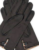 PAUL SMITH Guanti in pelle con profili a righe BLACK Uomo 