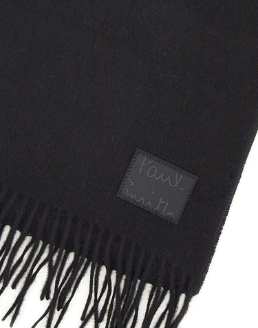 PAUL SMITH Sciarpa in cashmere con logo BLACK Uomo 